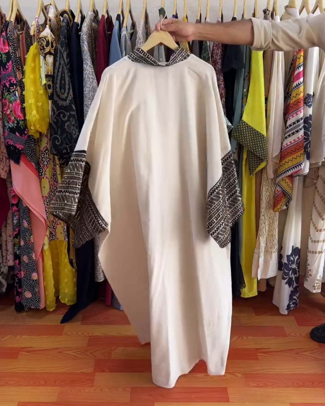 Ethnic - Embroidered Tassel - Trimmed Kaftan