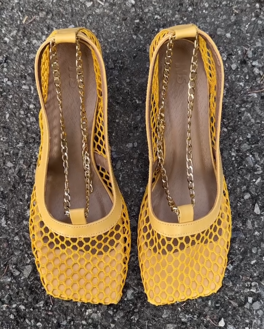 Yellow Mesh - Upper Chain - Decorated Heels