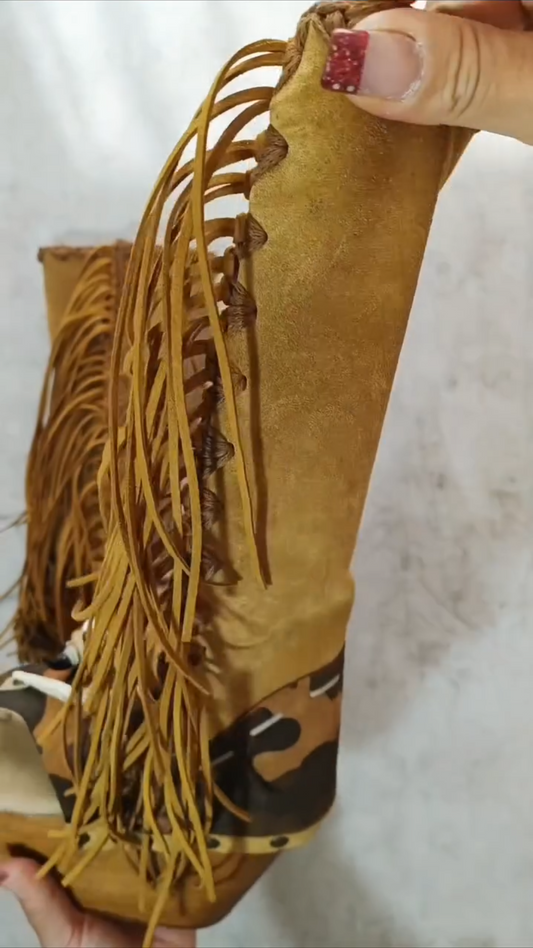 Boho Fringe Platform Boots