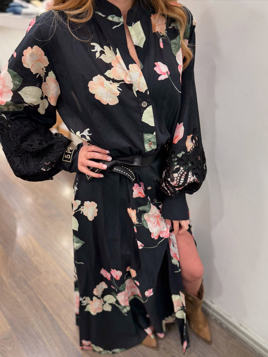 Floral Print Long Sleeve Maxi Dress