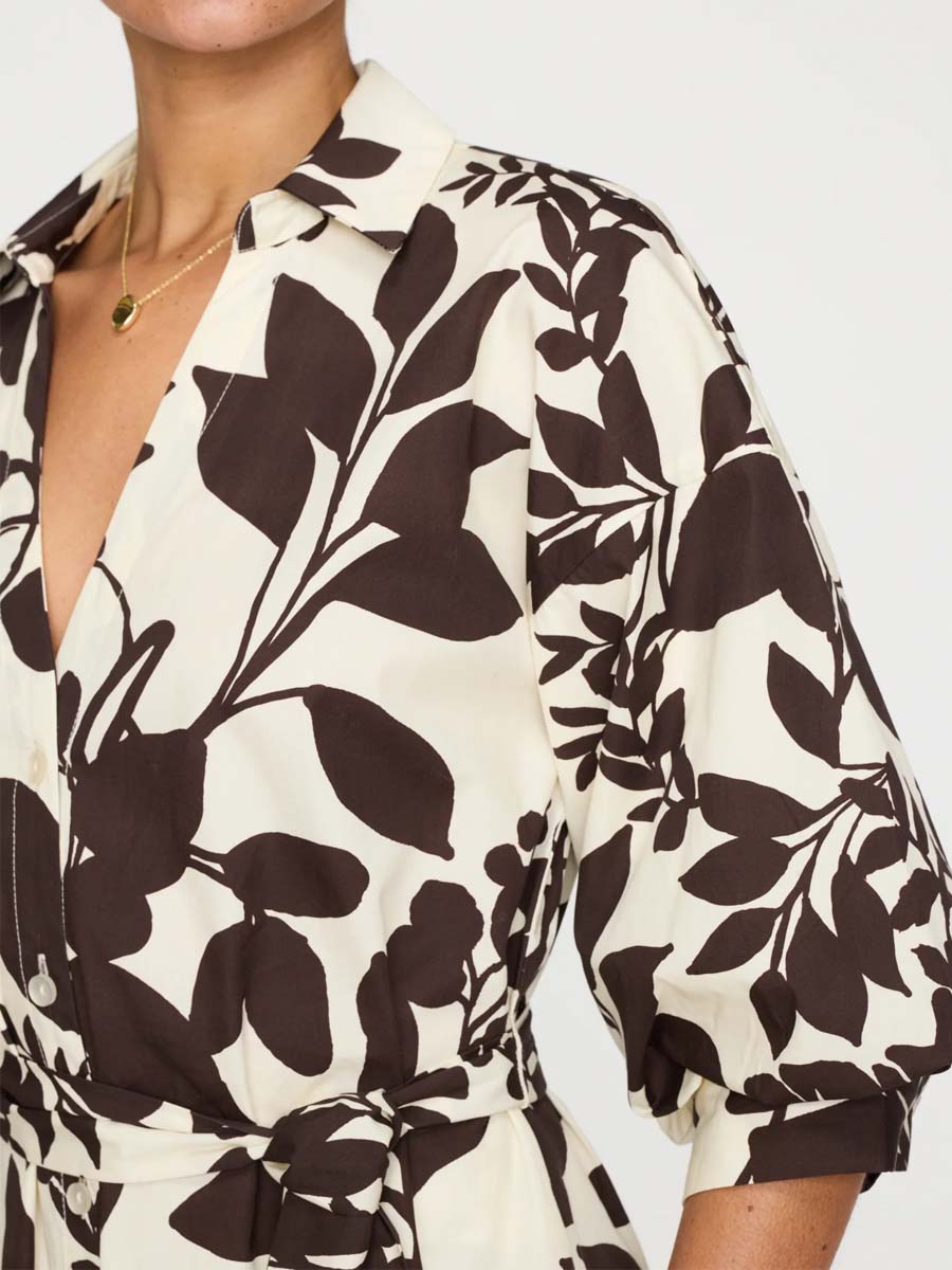 V Neck Slit Hem Printed Maxi Dress