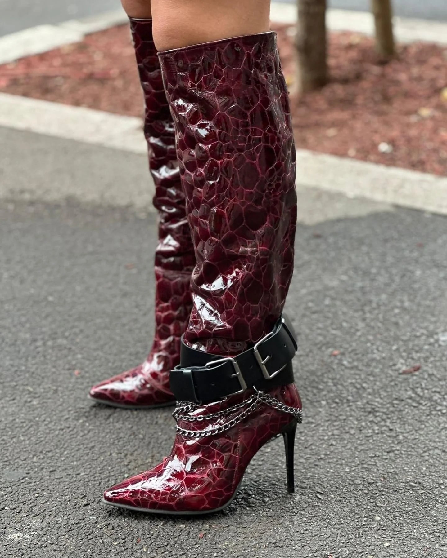 Punk crocodile boots