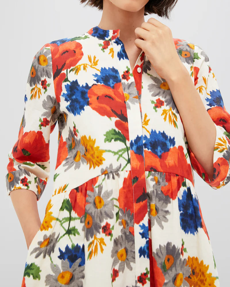 Floral - Printed Shirt Dress