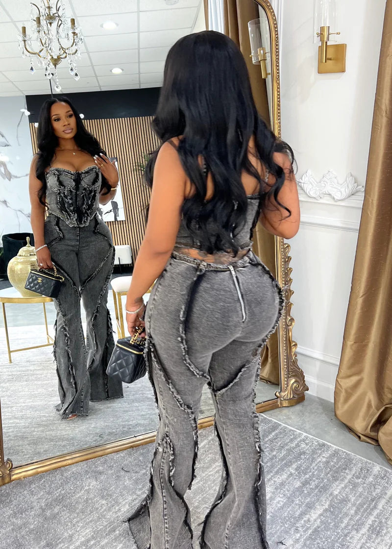 Light denim two-piece for summer