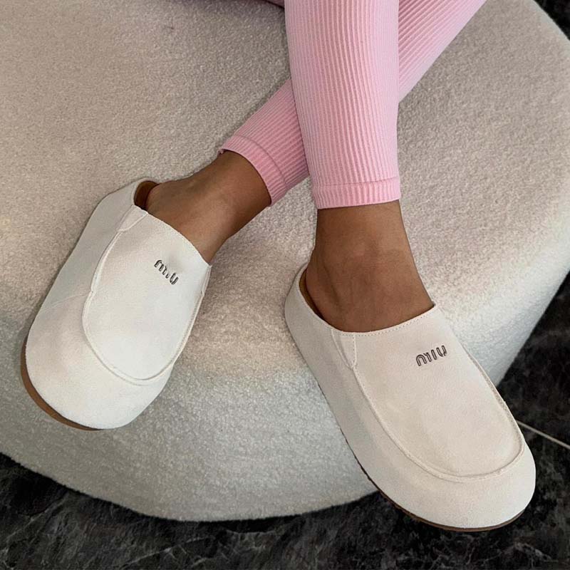 Platform-bottomed Birkenstocks Half Slippers