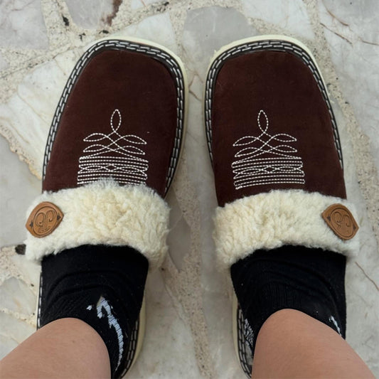 Lambswool Flat Slippers