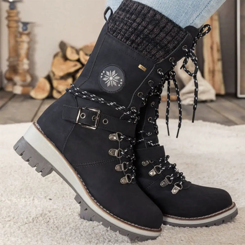 Cuff Lace - Up Buckle Combat Boots（Limited stock, only $49.99💥）