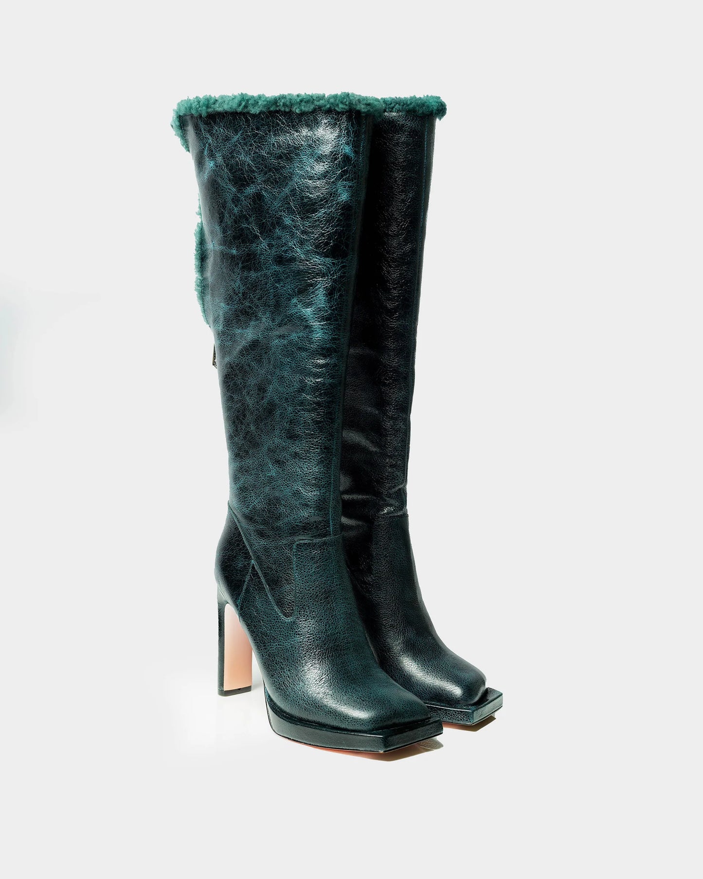 Convertible Shearling Knee High Boots