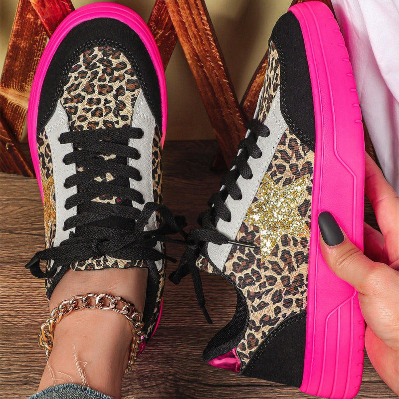 Lace-up Sparkling Sneakers
