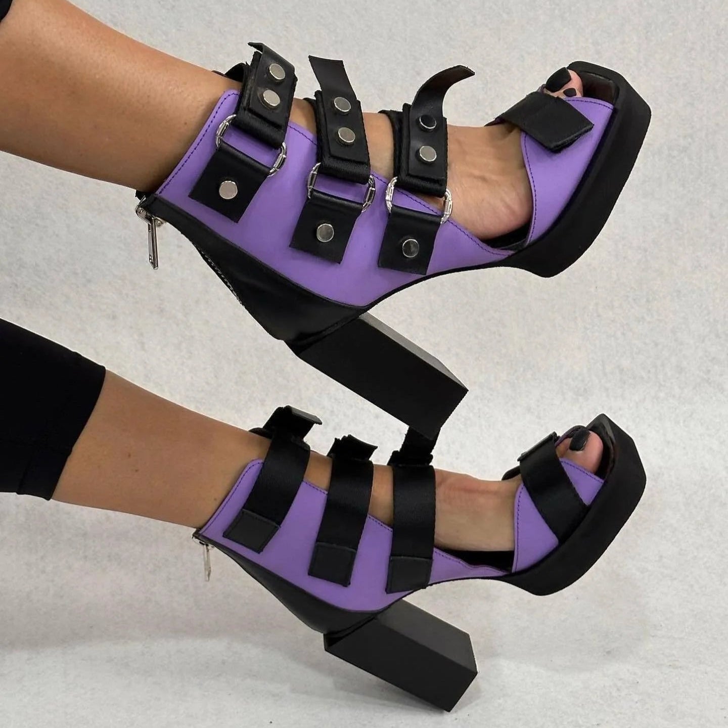 Buckle Square Heel Sandals