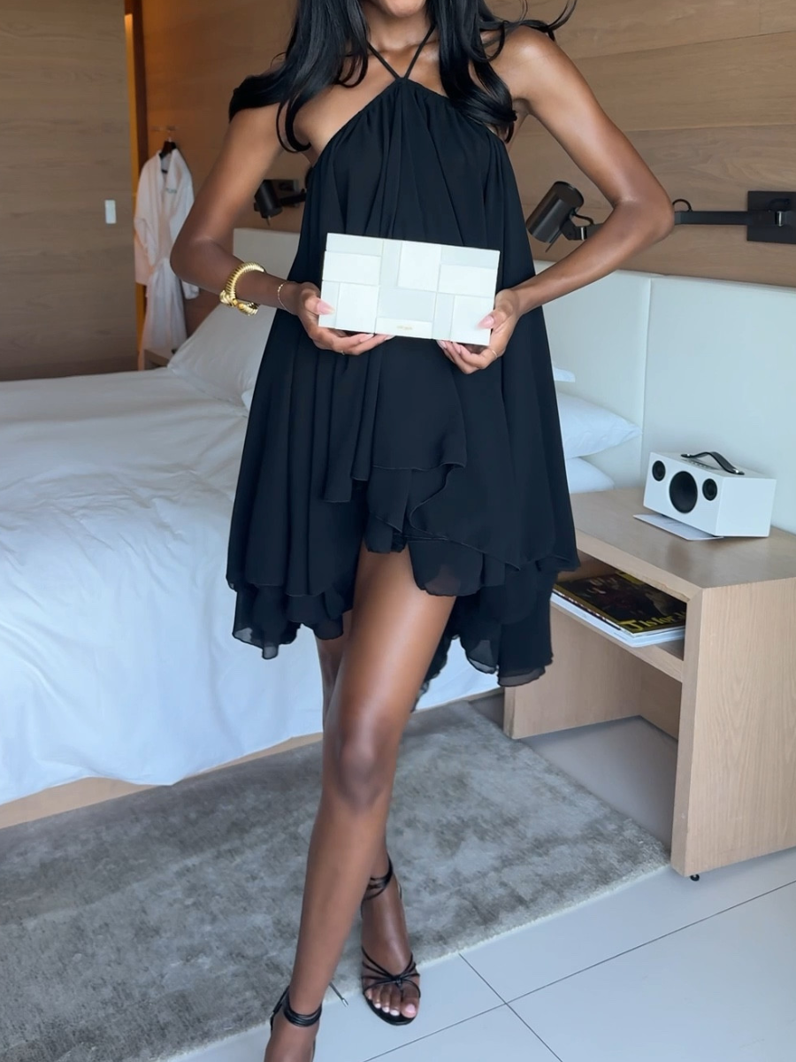 （Limited time offer 30$）Sexy Halter Neck Loose Mini Dress