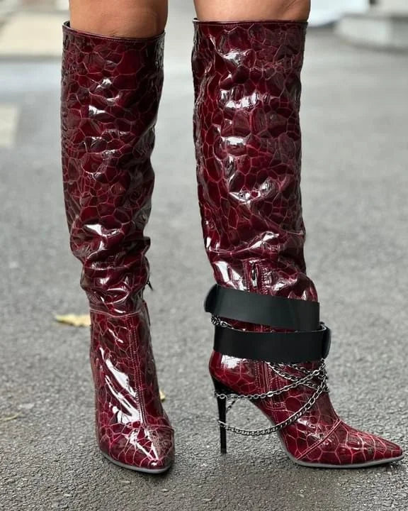 Punk crocodile boots