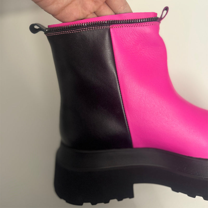 Leather Knee High Platform Boots. Transform To Ankle Boots