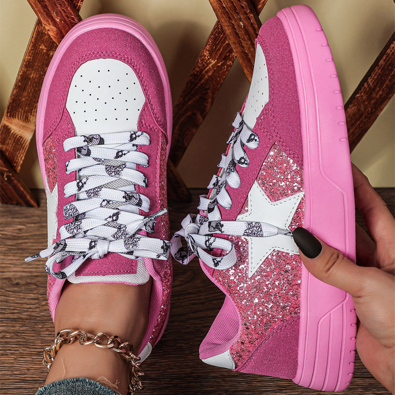 Lace-up Sparkling Sneakers