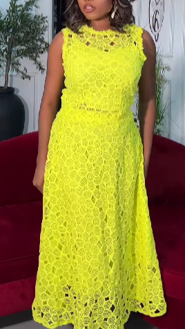 Sleeveless Cut-out Two-piece Set