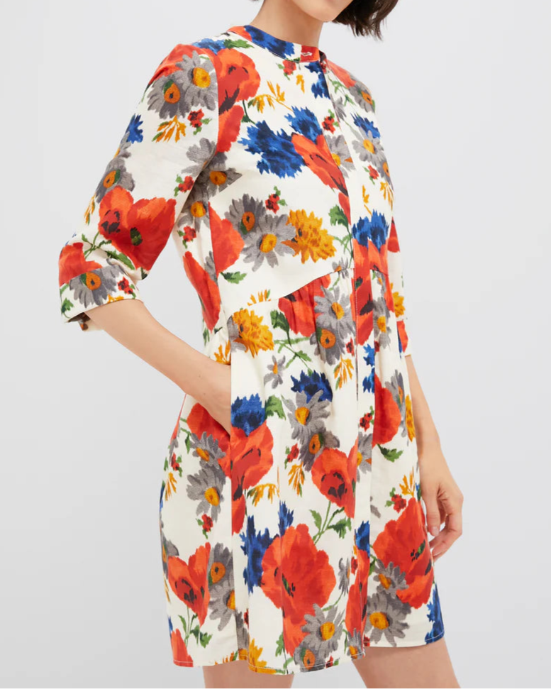 Floral - Printed Shirt Dress