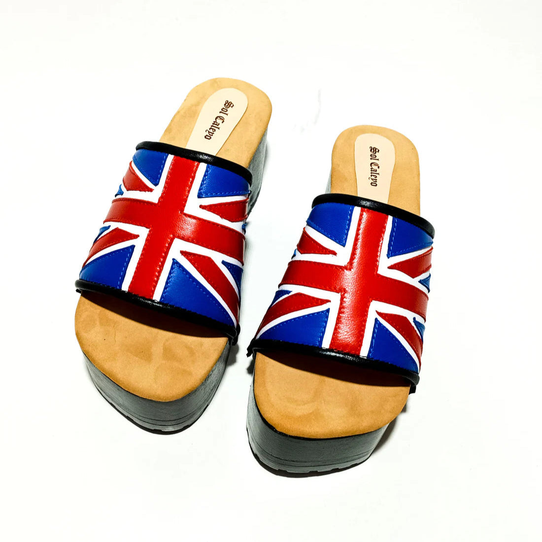 Union Jack - Printed Platform Clog Mules