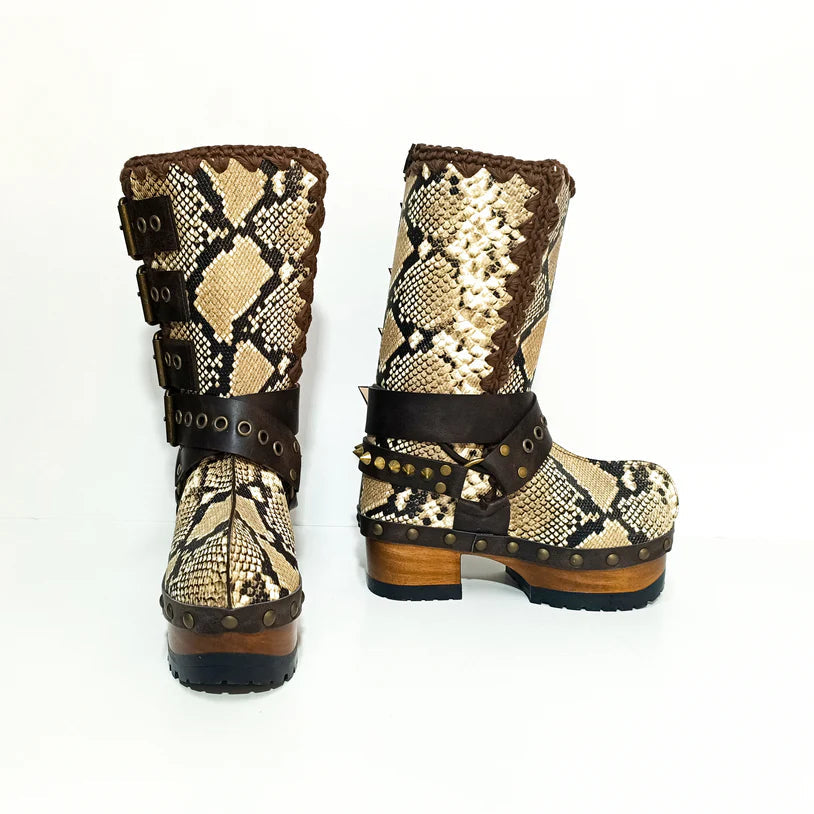 SnakePrint Platform Boots（Free shipping💥）