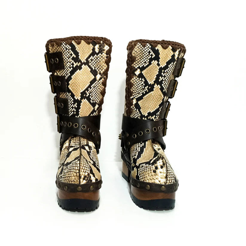 SnakePrint Platform Boots（Free shipping💥）