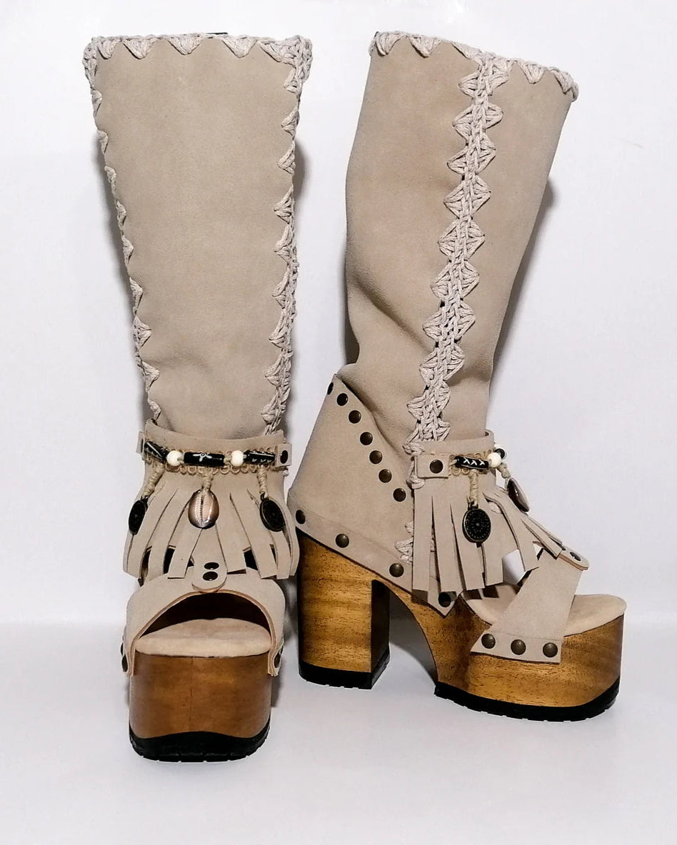 Punk - Style Platform Open - Toe Boots