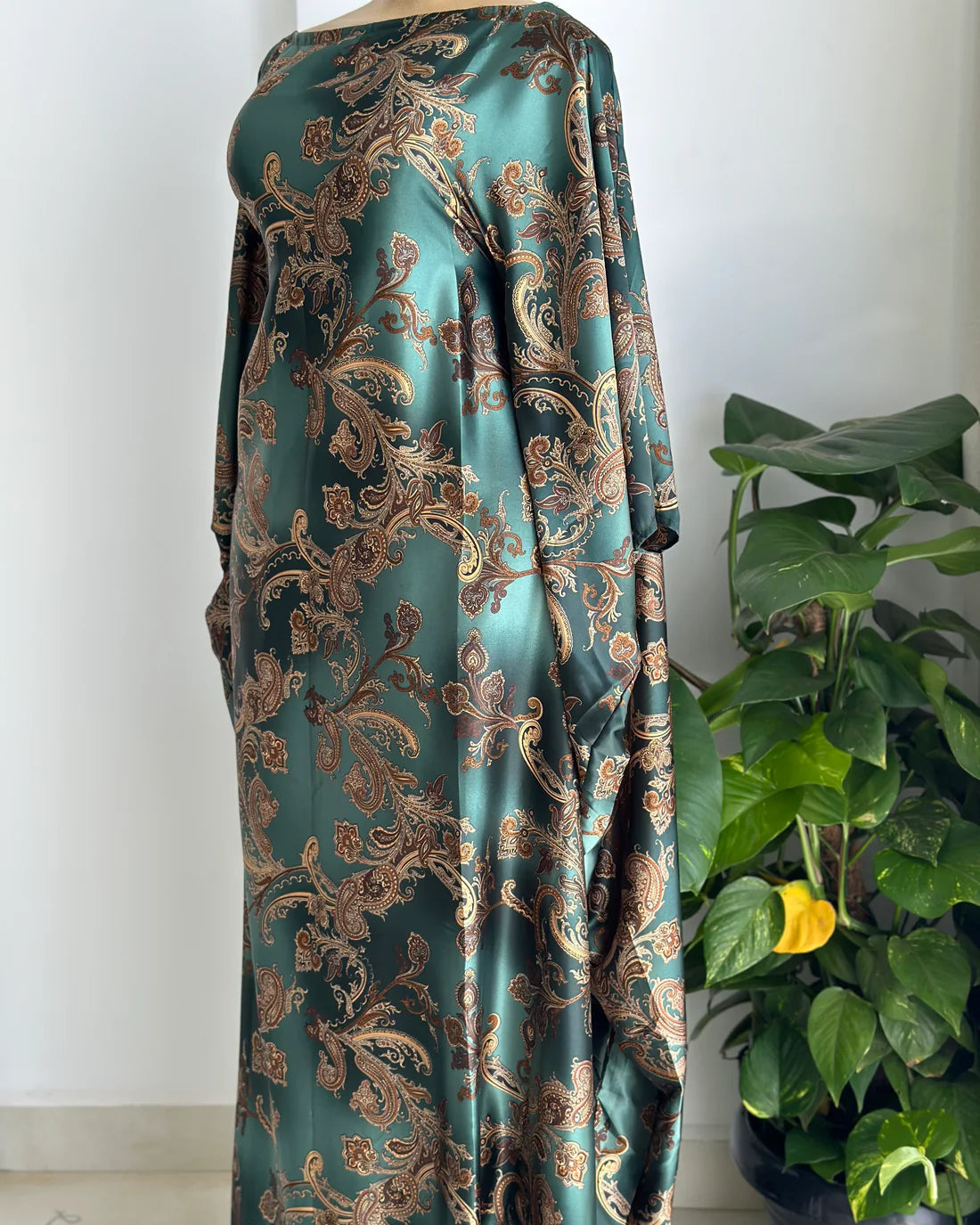 Elegant Floral - Embroidered Wrap Maxi Dress
