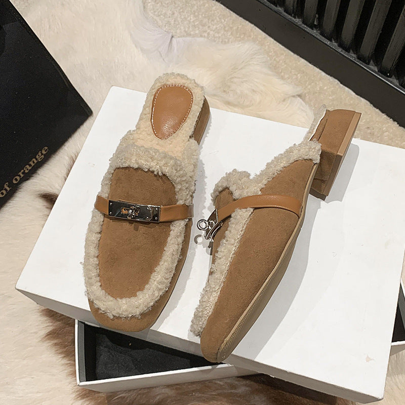 Color Block Furry Slippers（Buy 2 free shopping💥）