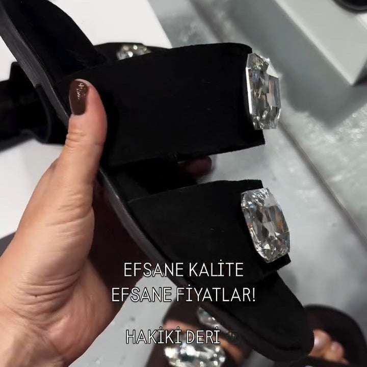 Rhinestone Sparkle Flat Slippers