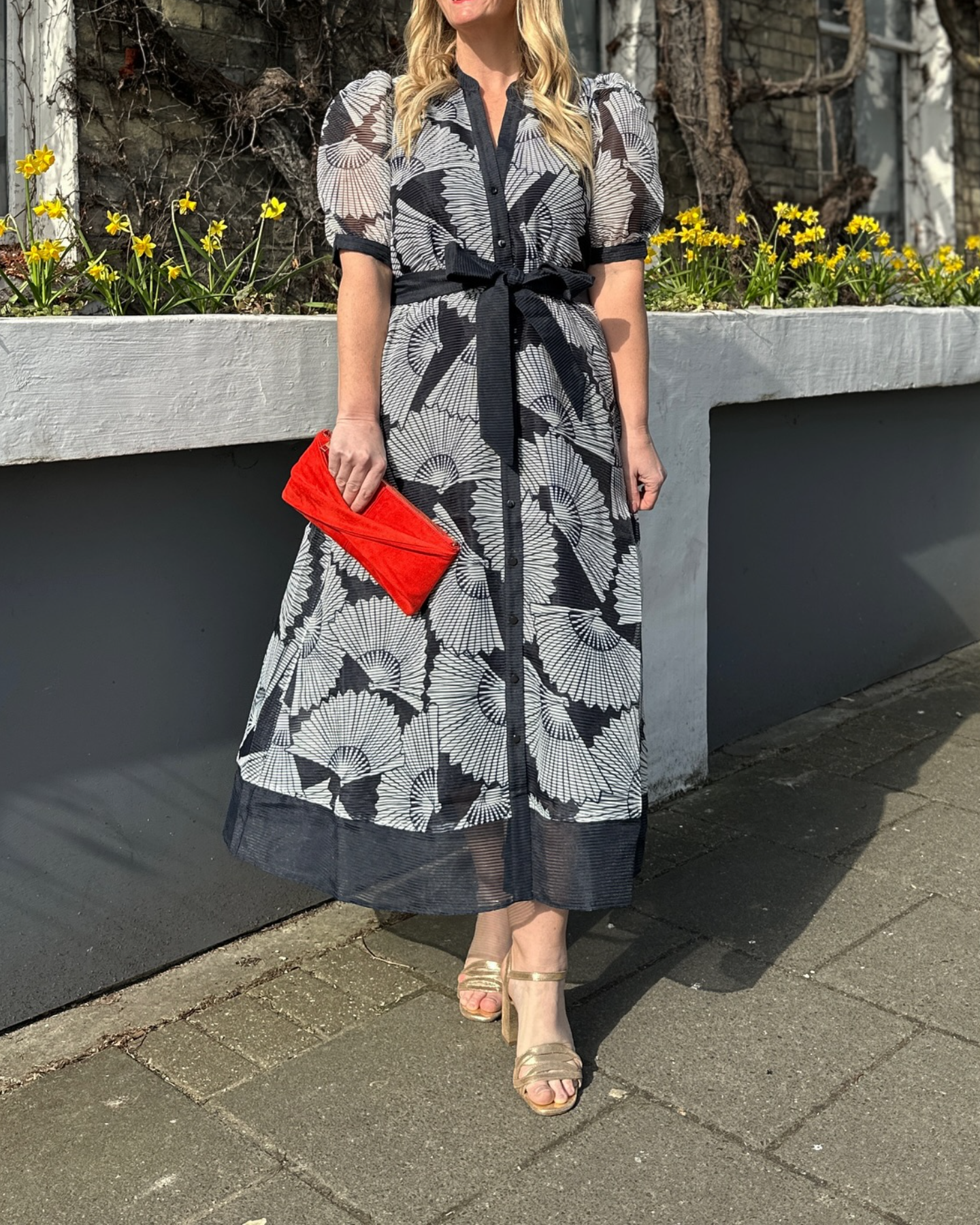 Scalloped Printed Dress