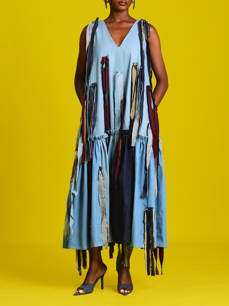 Sleeveless V-neck Dress