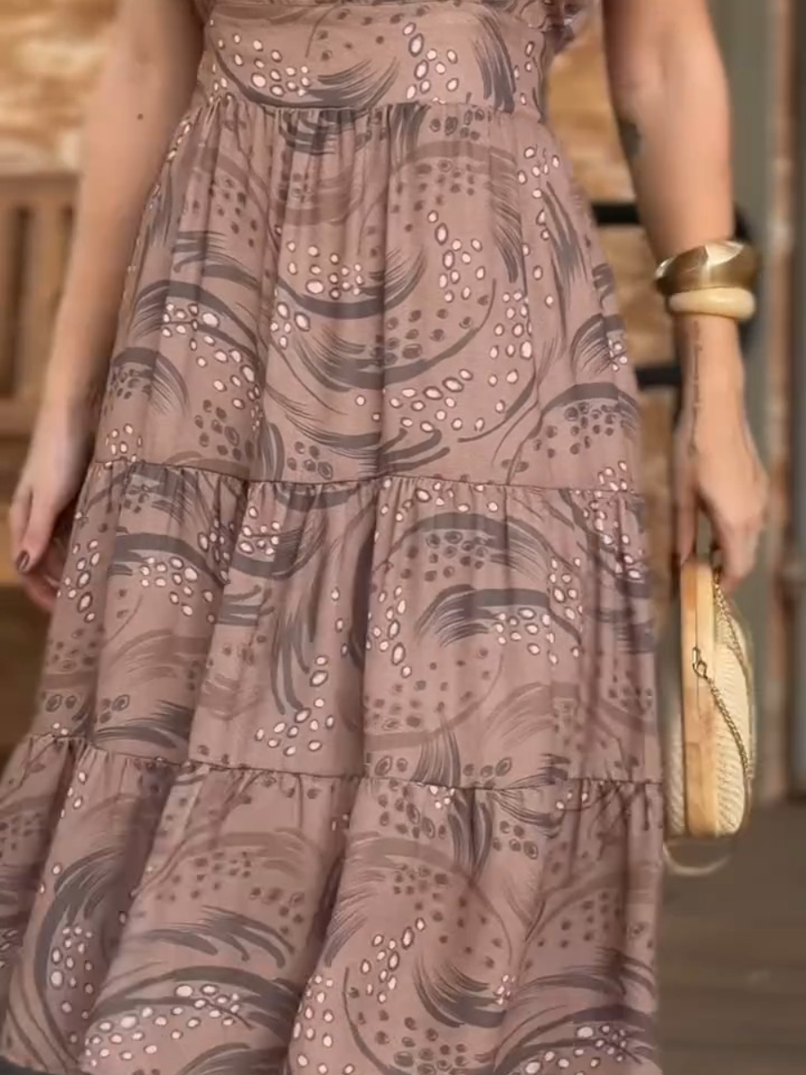 (⏰New Arrivals Promotion $15 OFF) Classic Print Pleated Midi Dress