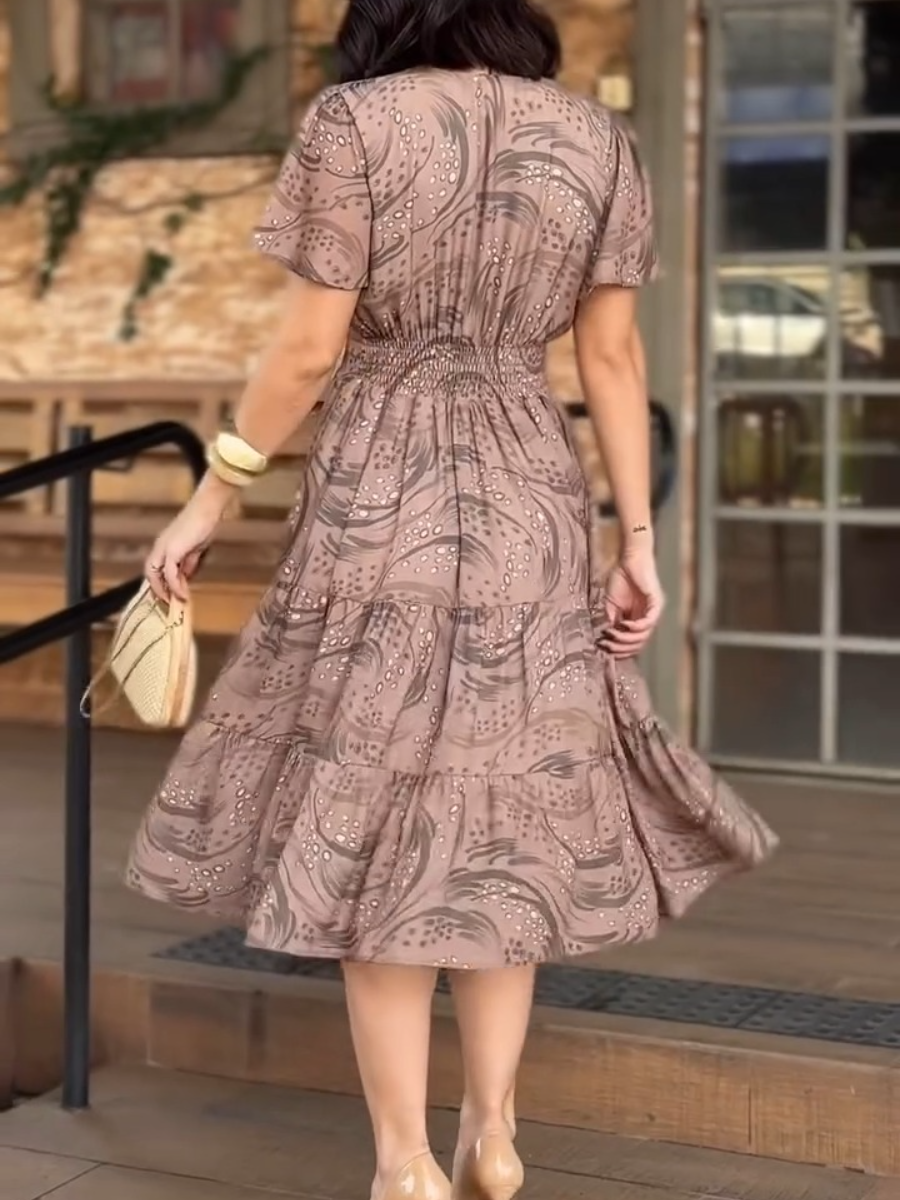 (⏰New Arrivals Promotion $15 OFF) Classic Print Pleated Midi Dress