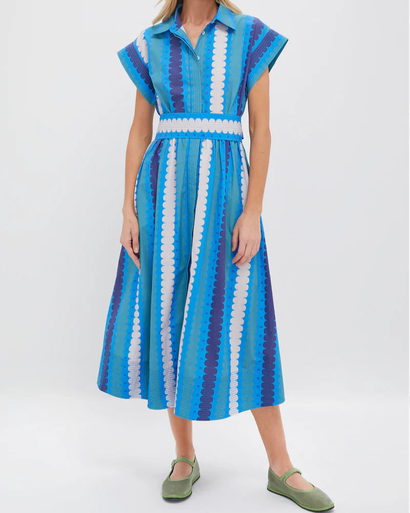 Striped Belted Shirt Dress