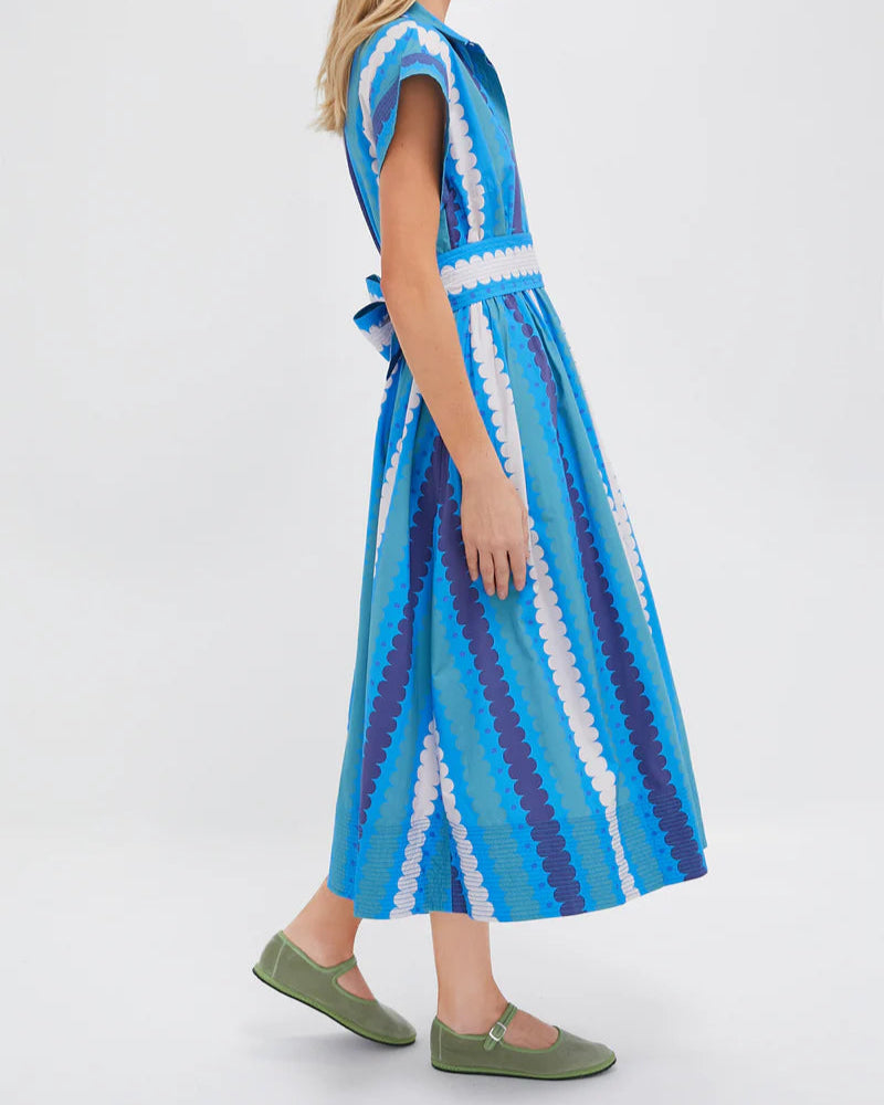 Striped Belted Shirt Dress