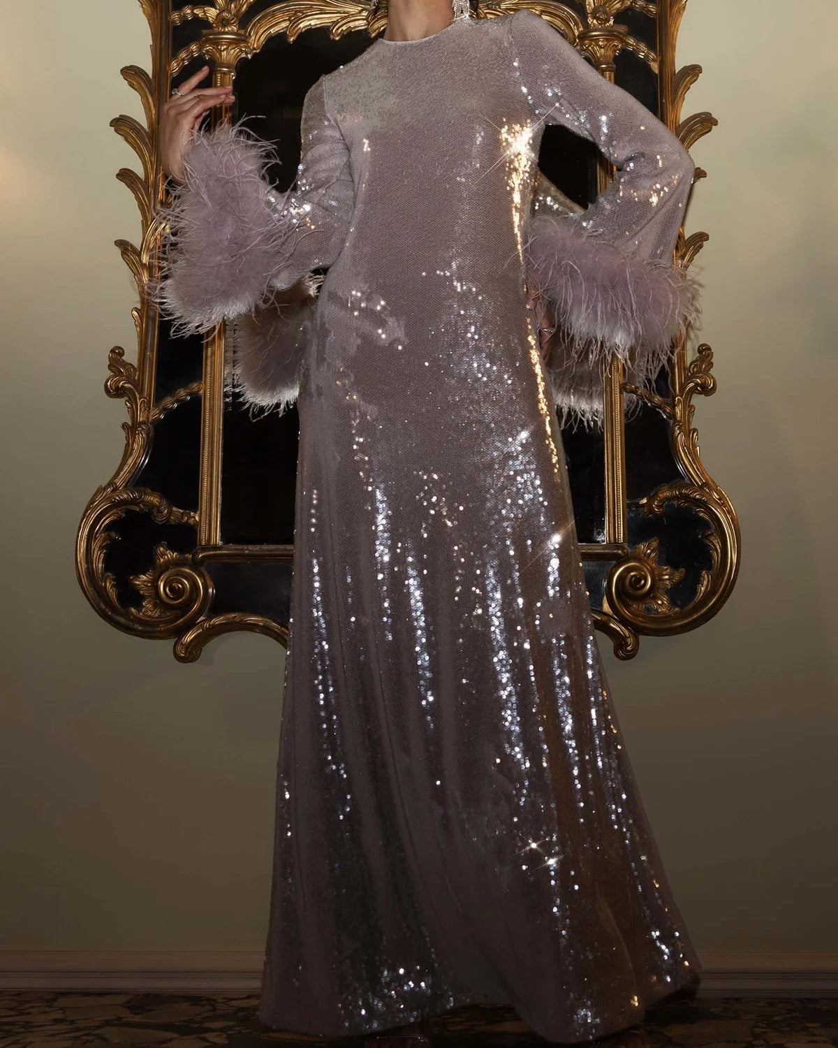 Printed Cheongsam - Style Bodycon Dress